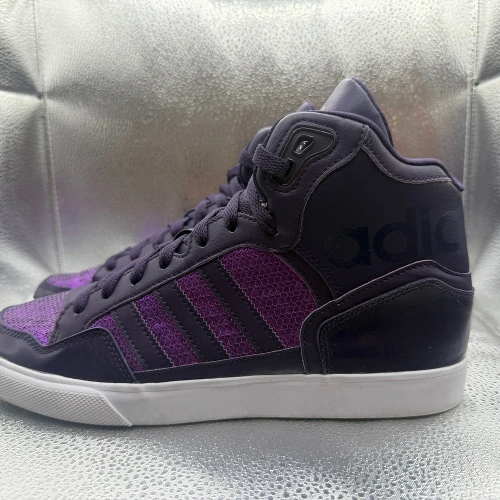 Size 9.5 Adidas Originals Extaball High Dark Violet Purple‎ Womens Shoes S77397